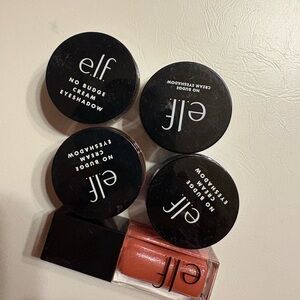 e.l.f. No Budge Cream Eyeshadow Set & Glow Reviver Lip Oil (All new, no boxes).